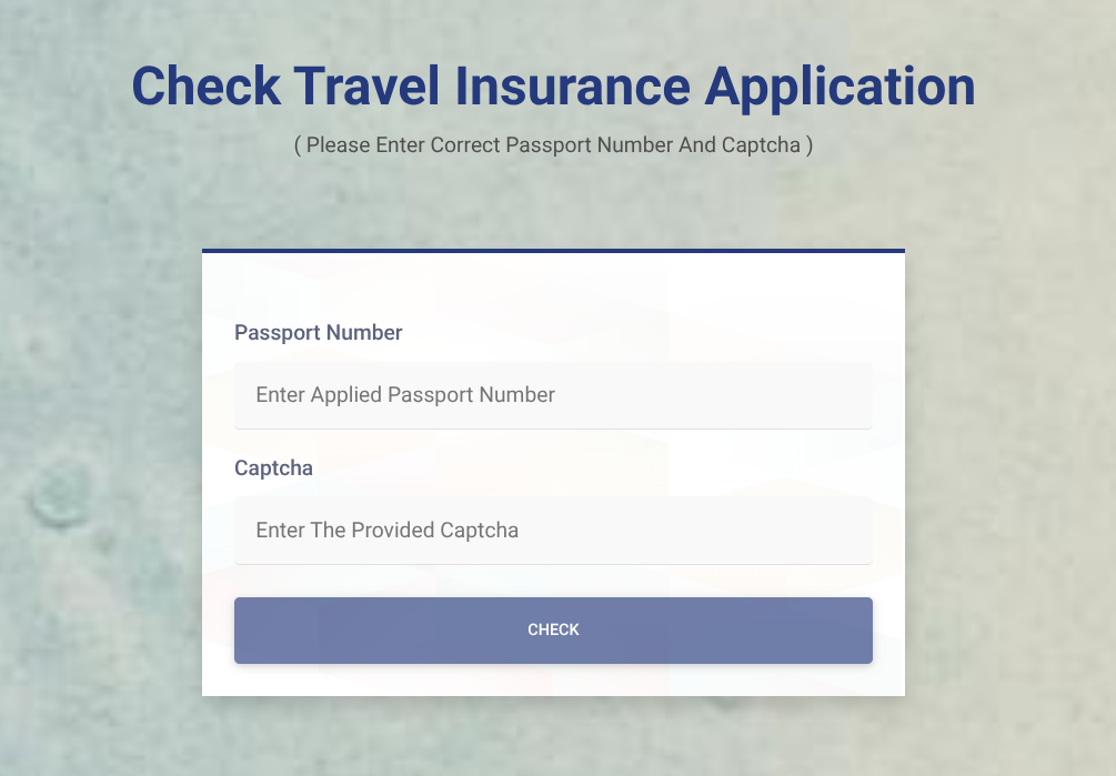 ZIC-Statusabfrage mit Eingabefeldern für Passnummer und Captcha sowie der Schaltfläche „Check“.